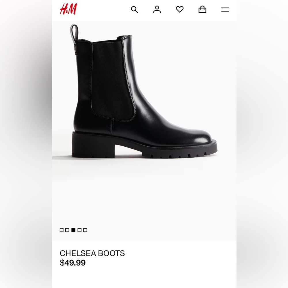 H&M Glossy Black Ankle Boots